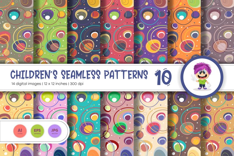 Cute Baby Seamless Patterns 10. Digital Paper example image 1