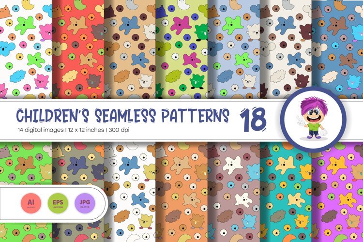 Cute Baby Seamless Patterns 18. Digital Paper