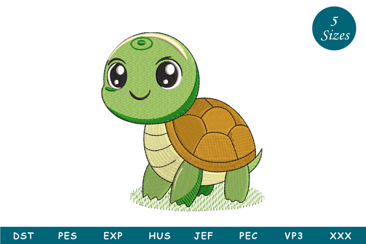 Cute Baby Turtle Embroidery
