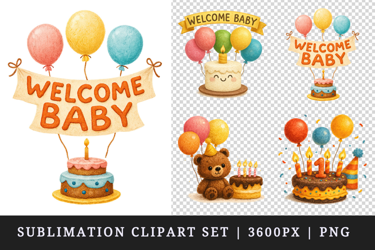Cute Baby clipart printable sublimation design png