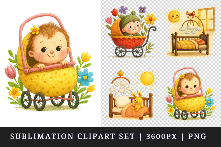 Cute Baby clipart printable sublimation design png