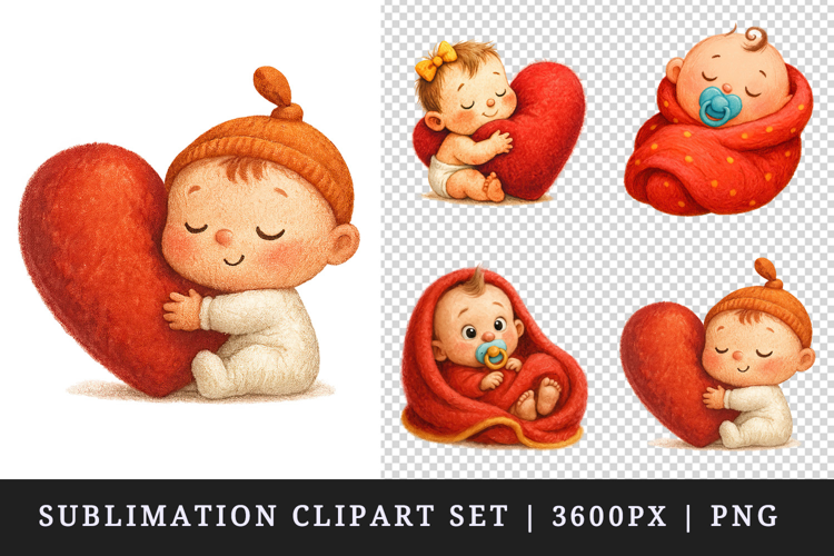 Cute Baby clipart printable sublimation design png