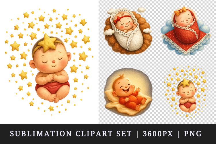 Cute Baby clipart printable sublimation design png