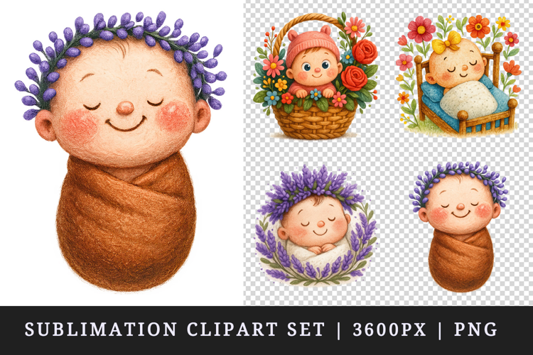 Cute Baby clipart printable sublimation design png