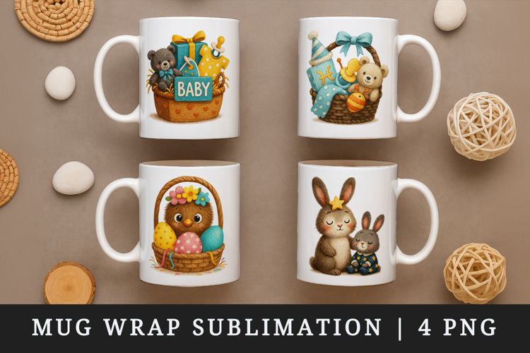 Cute Baby mug wrap printable sublimation design