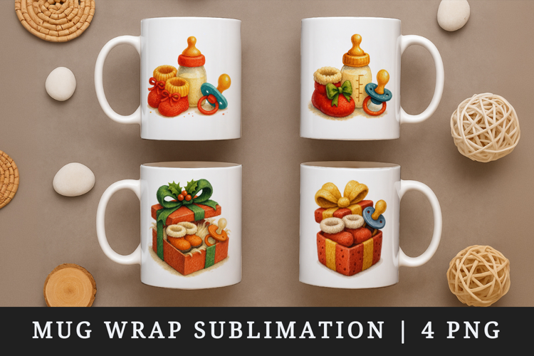 Cute Baby mug wrap printable sublimation design