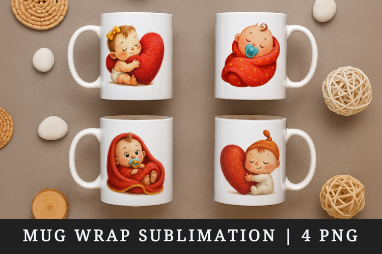 Cute Baby mug wrap printable sublimation design