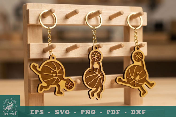 Cute Basketball Lasercut Keychain