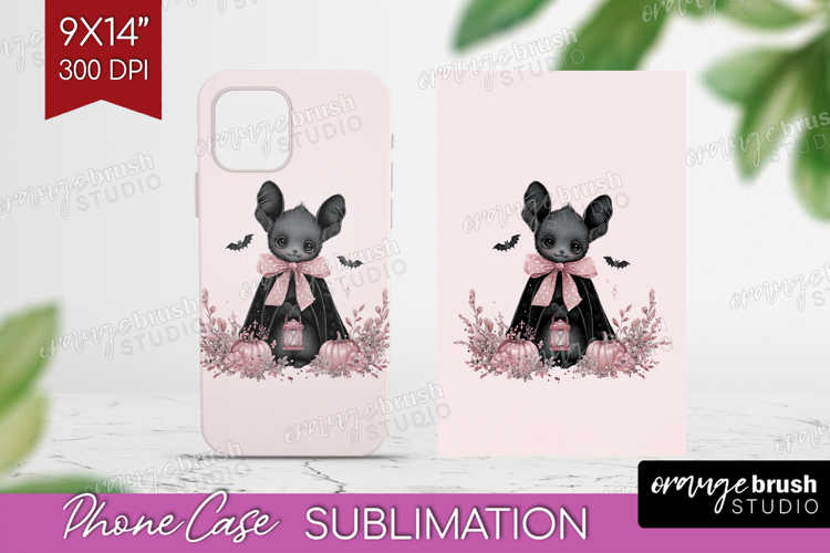 Cute Bat Cute Phone Case PNG Pink Halloween Case PNG