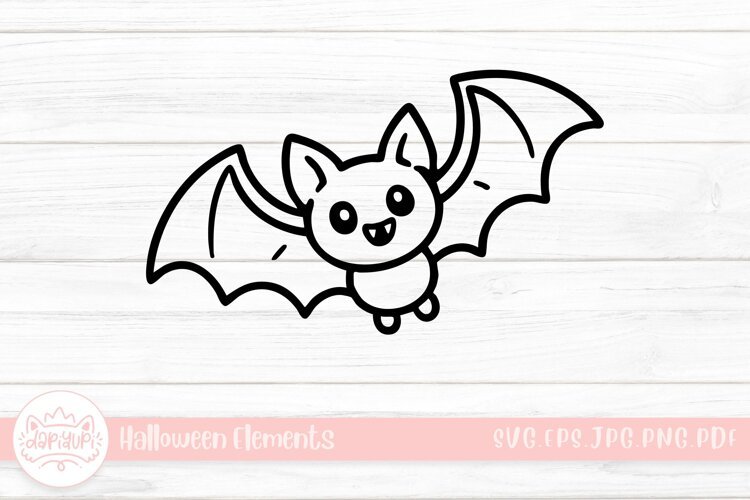 cute bat doodle halloween element example image 1