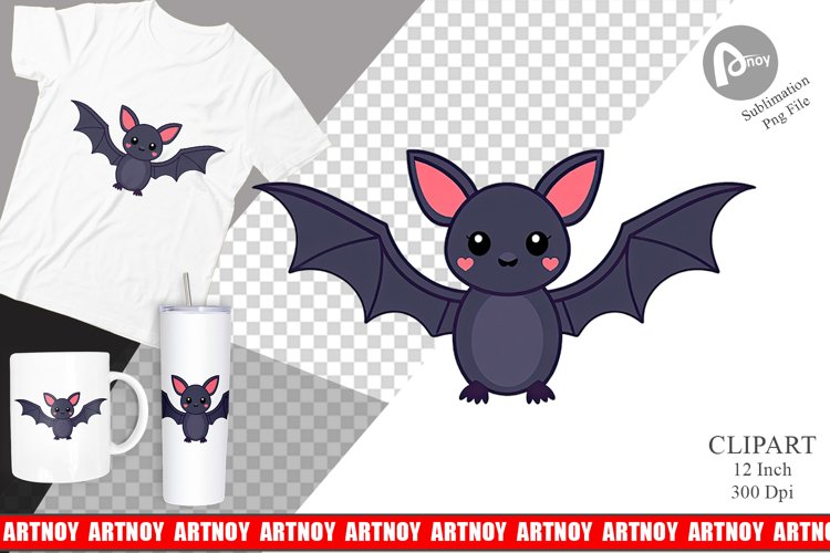 Cute Bat Clipart Image 18