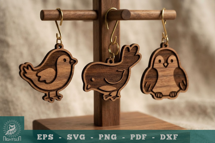 Cute Bird Lasercut Keychain