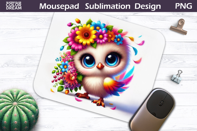 Bird Floral Mousepad | Funny Bird Flowers Sublimation