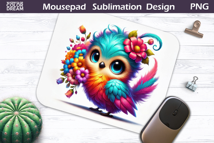 Bird Floral Mousepad | Funny Bird Flowers Sublimation