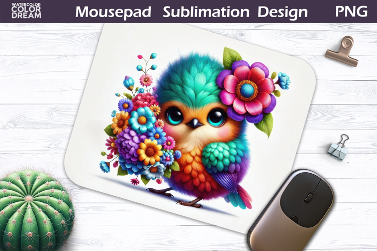 Bird Floral Mousepad | Funny Bird Flowers Sublimation