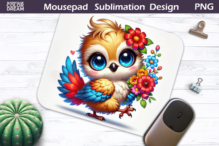 Bird Floral Mousepad | Funny Bird Flowers Sublimation