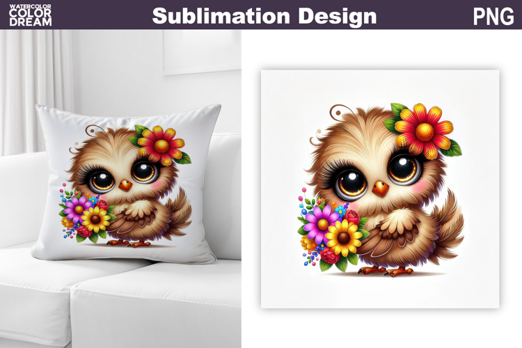 Cute Bird Pillow Sublimation | Funny Bird Floral