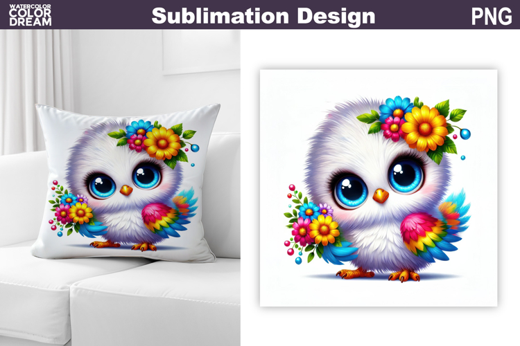 Cute Bird Pillow Sublimation | Funny Bird Floral