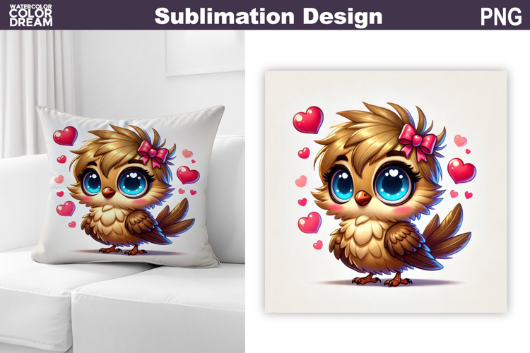 Cute Bird Pillow Sublimation | Funny Bird Floral