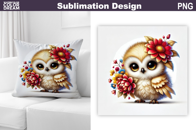 Cute Bird Pillow Sublimation | Funny Bird Floral