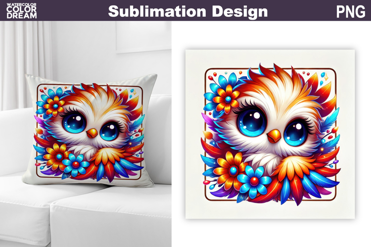 Cute Bird Pillow Sublimation | Funny Bird Floral