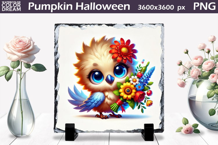 Cute Bird Sublimation Slate | Bird Floral Design