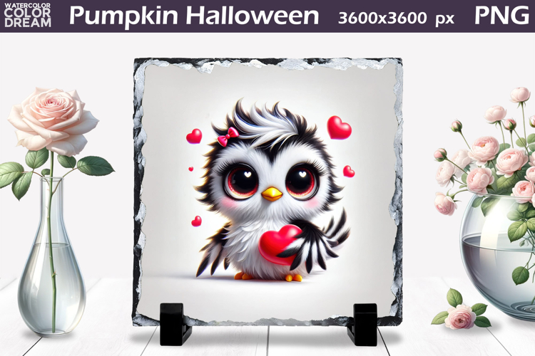 Cute Bird Sublimation Slate | Bird Heart Design