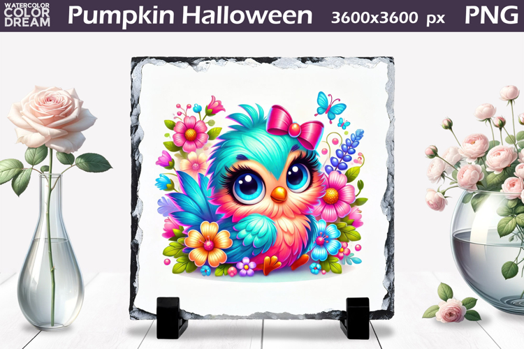 Cute Bird Sublimation Slate | Bird Floral Design