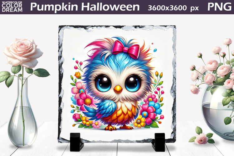 Cute Bird Sublimation Slate | Bird Floral Design