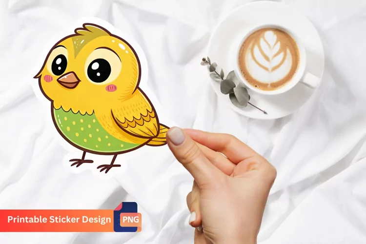 Cute Bird Sticker, Cute Animal Sticker, Kawaii Bird Sticker