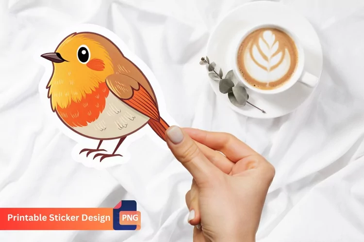 Cute Bird Sticker, Cute Animal Sticker, Kawaii Bird Sticker