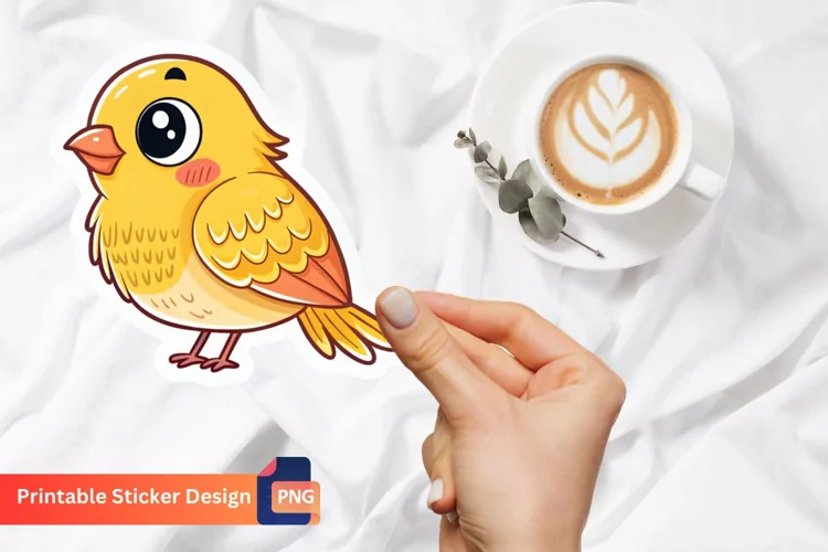 Cute Bird Sticker, Cute Animal Sticker, Kawaii Bird Sticker