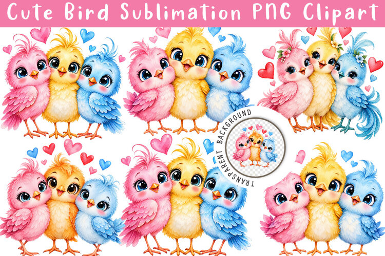 Cute Bird Sublimation PNG Clipart example image 1