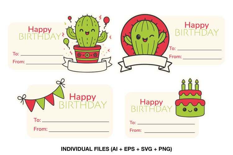 Birthday Gift Tags, Cute Kids Birthday Labels Printable