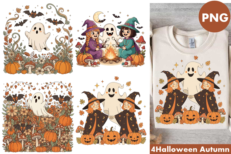 Cute Boo Ghost Halloween Sublimation Designs
