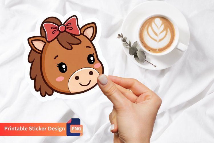 Cute Horse Stickers With Bows, Adorable Horse Stickers