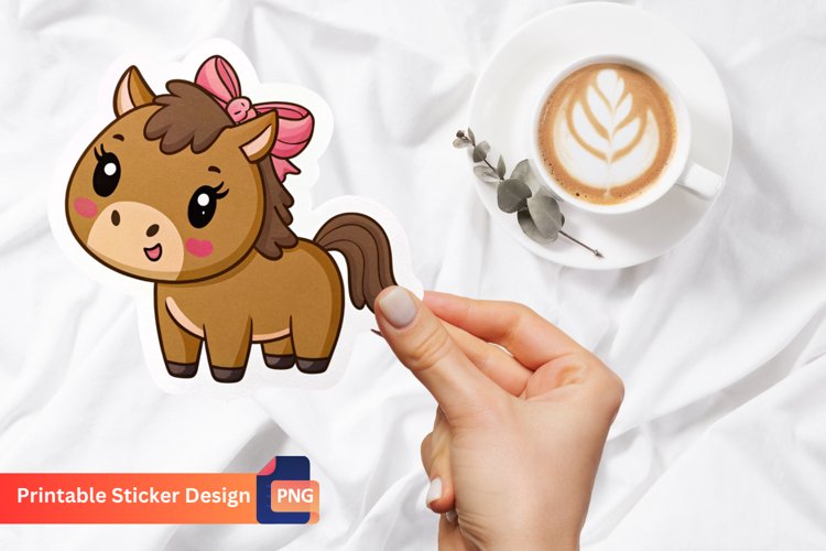 Cute Horse Stickers With Bows, Adorable Horse Stickers