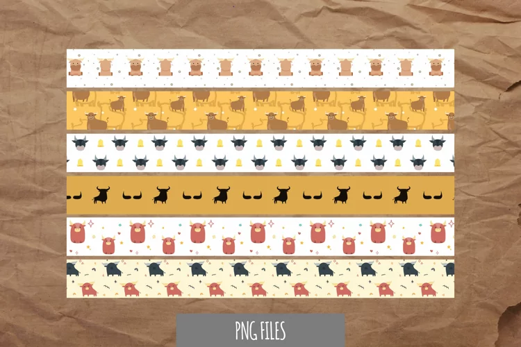 Strips Cute Bull Pattern