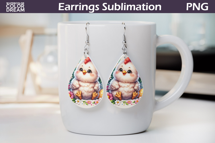 Easter Teardrop Earrings | Cute Chicken Earrings