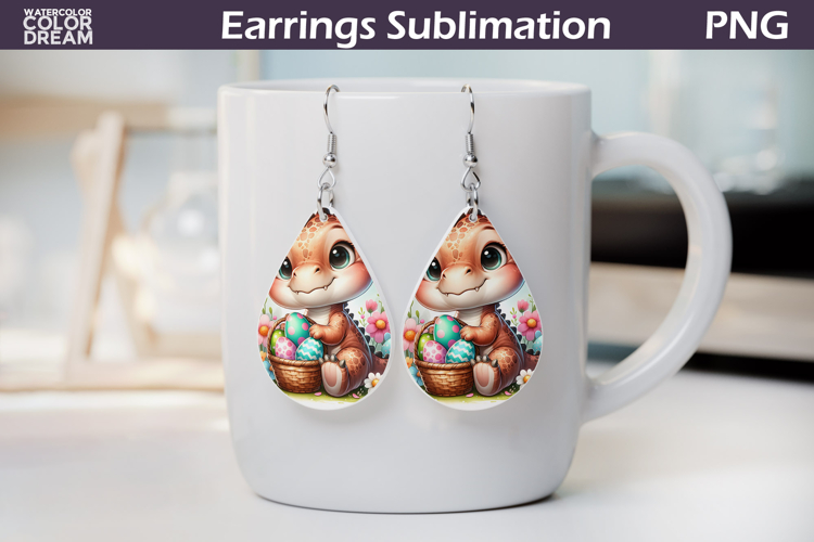 Easter Teardrop Earrings | Cute Dino Earrings
