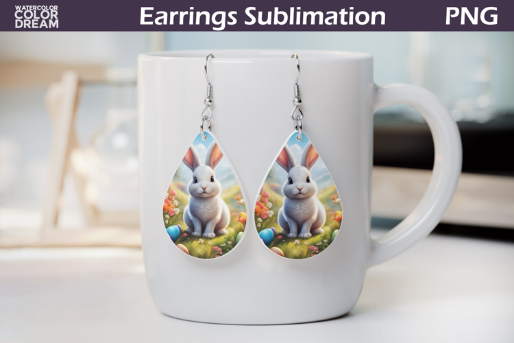 Easter Teardrop Earrings | Cute Bunny Earrings