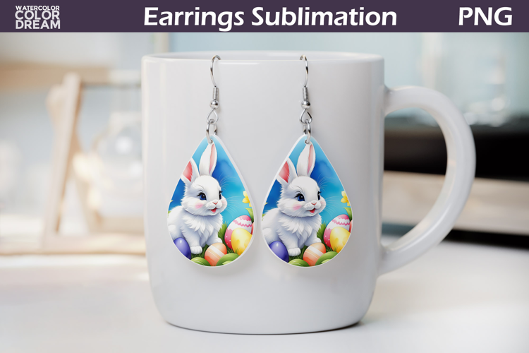 Easter Teardrop Earrings | Cute Bunny Earrings