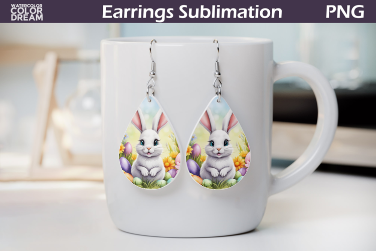 Easter Teardrop Earrings | Cute Bunny Earrings