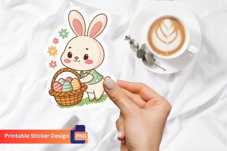 Cute bunny with Easter eggs Sticker