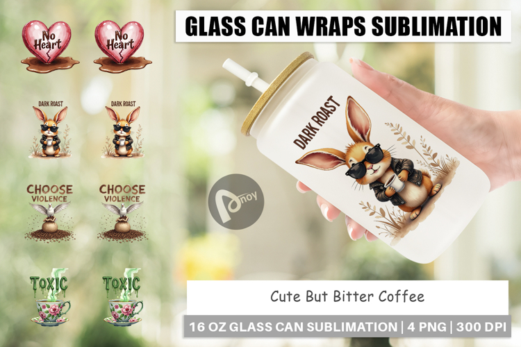 Bitter Coffee Goth Quotes Glass Can