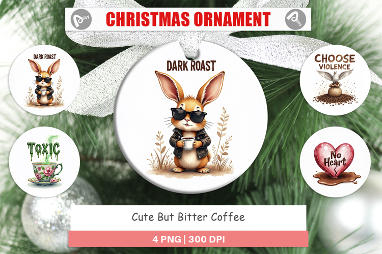 Bitter Coffee Goth Sarcastic Ornament