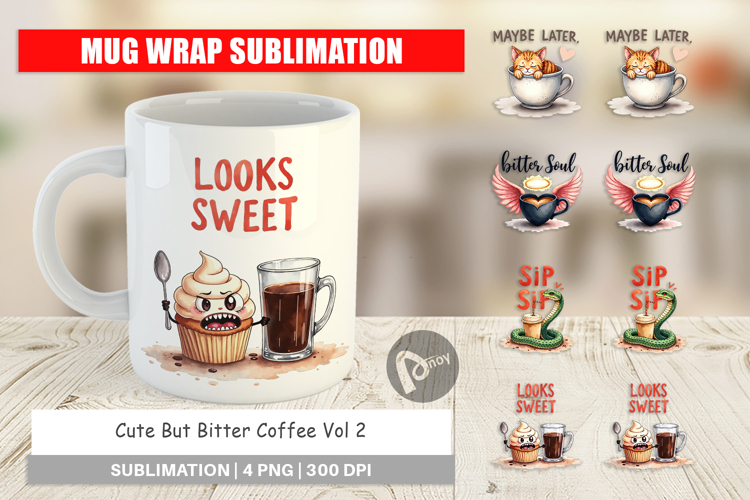 Bitter Coffee Goth Sarcastic Mug Wrap