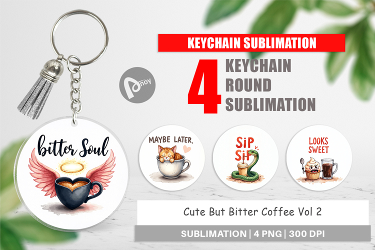 Bitter Coffee Goth Sarcastic Keychain