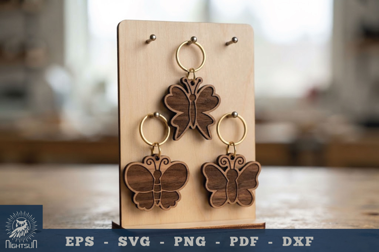 Cute Butterfly Lasercut Keychain