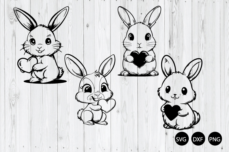 Easter Bunny SVG, Cute Cartoon Bunny SVG